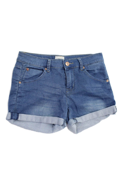 Hudson Girls Cotton Zippered Denim Casual Shorts Blue Size 14