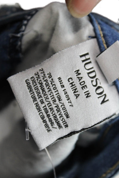 Hudson Girls Cotton Zippered Denim Casual Shorts Blue Size 14