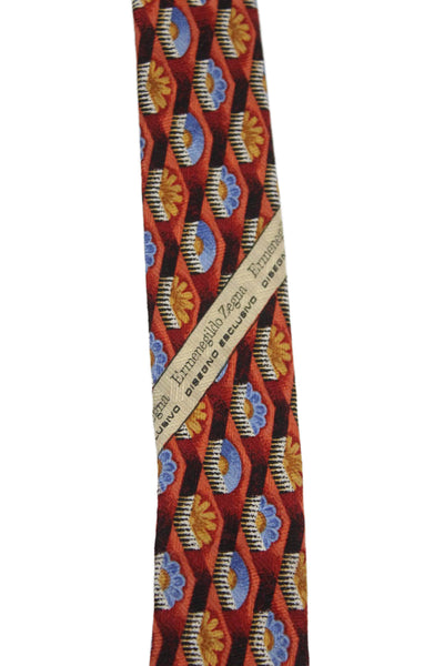 Ermenegildo Zegna Men's Classic Geometric Print Silk Neck Tie