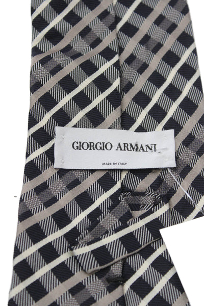 Giorgio Armani Men's Silk Classic Multicolor Plaid Neck Tie One Size