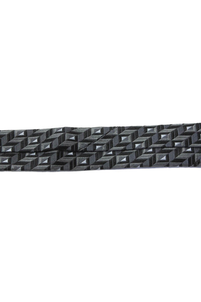 Ermenegildo Zegna Men's Classic Black Geometric Print Silk Neck Tie One Size