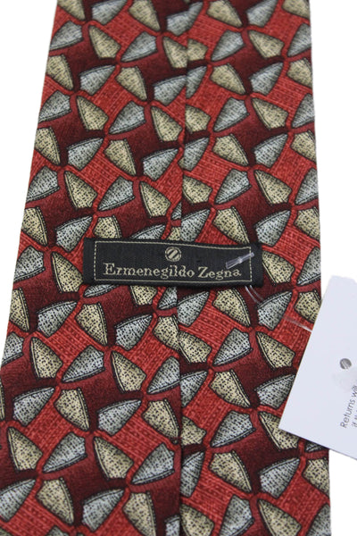 Ermenegildo Zegna Men's Classic Geometric Print Silk Neck Tie One Size