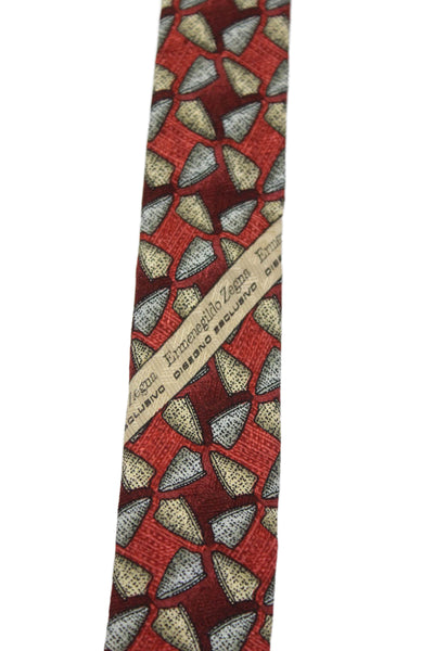 Ermenegildo Zegna Men's Classic Geometric Print Silk Neck Tie One Size