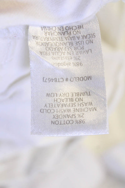 Black Label Womens White Collared Button Graphic Cotton Jacket Size S