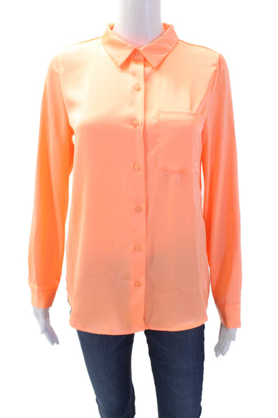Skies Are Blue Women Long Sleeve Collared Button-Up Polyester Blouse Size XS