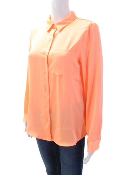 Skies Are Blue Women Long Sleeve Collared Button-Up Polyester Blouse Size XS