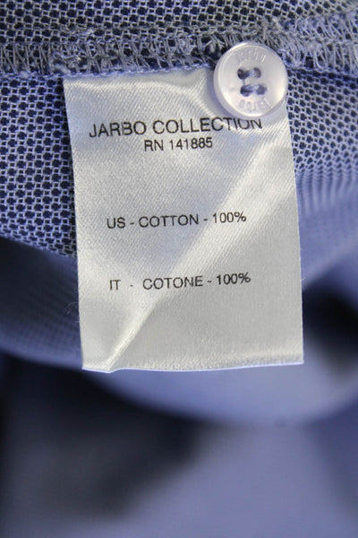 Jarbo Women Tunic Blouse Blue Cotton Mock Neck Long Sleeve Geometric Size 1