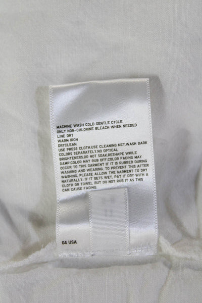 Uniqlo Womens White Basic Button-Up Blouse Short Sleeve Round Neck Size S