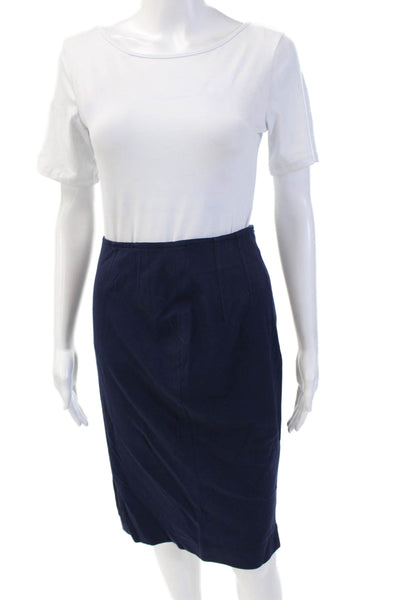 Akris Punto Women Straight Pencil Skirt Dark Blue Size 4