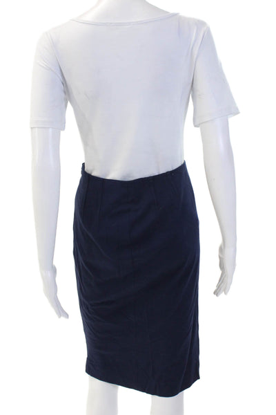 Akris Punto Women Straight Pencil Skirt Dark Blue Size 4
