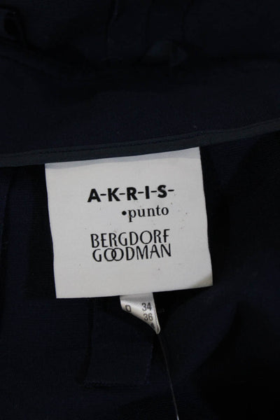 Akris Punto Women Straight Pencil Skirt Dark Blue Size 4