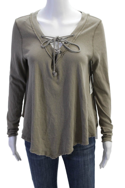 We The Free Women Basic Tunic Sweater Gray Cotton Long Sleeve Size XS