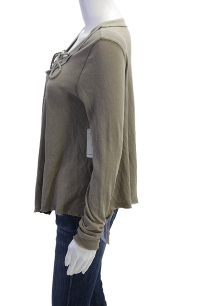 We The Free Women Basic Tunic Sweater Gray Cotton Long Sleeve Size XS