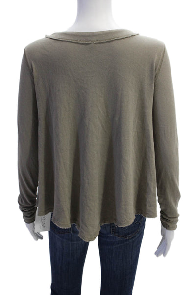 We The Free Women Basic Tunic Sweater Gray Cotton Long Sleeve Size XS
