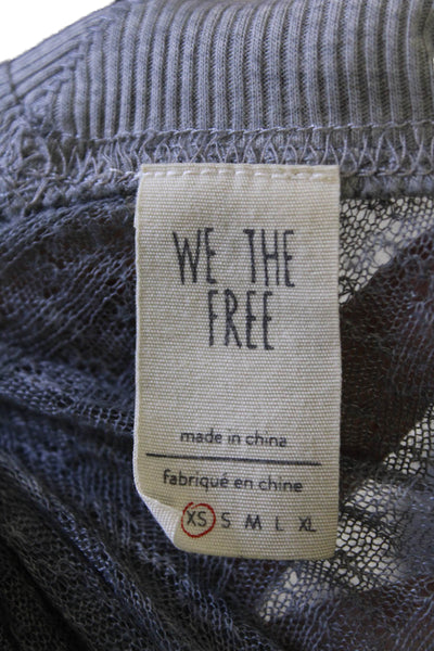 We The Free Womens Pullover Sweatshirts Gray V-Neck Cotton Rayon Size XS