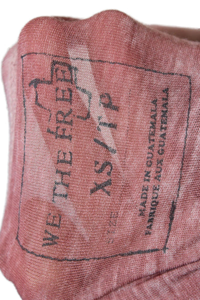 We The Free Women Brown V-Neck Short Sleeve Tunic T-Shirt Size XS