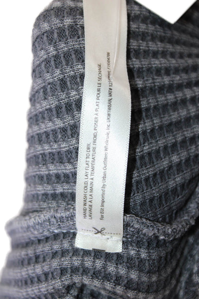 FP One by Free People Unisex Pullover Dark Gray Cotton Lace-Up Size M