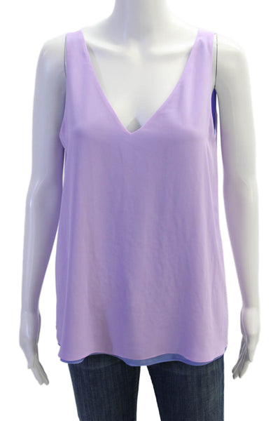 Lilly Pulitzer Women Purple V-Neck Camisole Polyester Sleeveless Size S