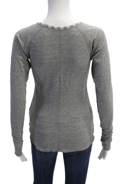 Lululemon Womens Basic Long Sleeve Gray Round Neck T-Shirt Size S