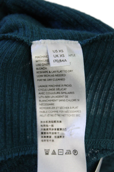 We The Free Womens Green V-Neck Bohemian Pullover Sweater Long Sleeve Size XS