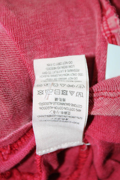 We The Free Women Basic Red V-Neck Long Sleeve Top Size XS