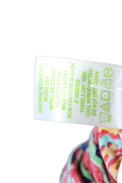 Lilly Pulitzer Women Jersey Floral V-Neck Long Sleeve Multi-Color Size M