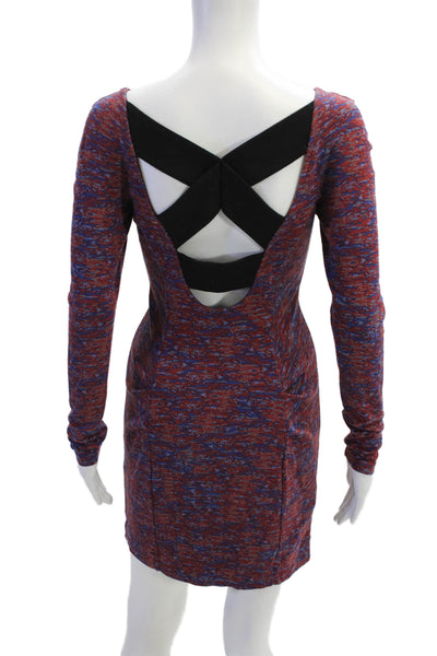BCBGeneration Womens Bodycon Mini Dress Blue Long Sleeve Knee Length Size S
