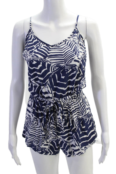 Lilly Pulitzer Women Sleeveless V-Neck Abstract Rayon Jumpsuit Size S