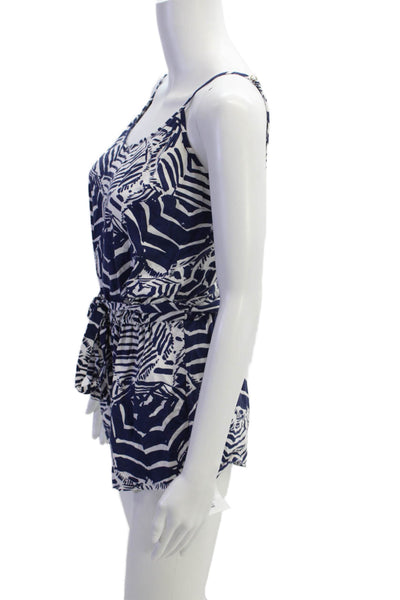 Lilly Pulitzer Women Sleeveless V-Neck Abstract Rayon Jumpsuit Size S