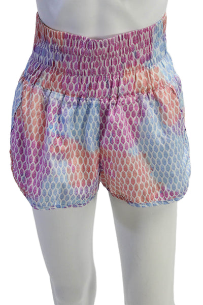 FP Movement Unisex Light Blue Geometric Bohemian Nylon Shorts Size S