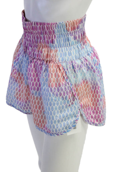 FP Movement Unisex Light Blue Geometric Bohemian Nylon Shorts Size S