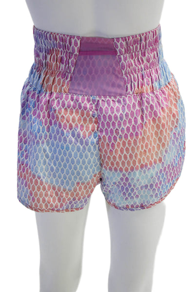 FP Movement Unisex Light Blue Geometric Bohemian Nylon Shorts Size S