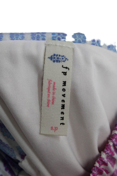 FP Movement Unisex Light Blue Geometric Bohemian Nylon Shorts Size S