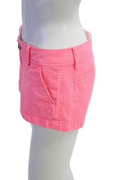 Lilly Pulitzer Unisex Chino Pink Shorts Cotton Button Size 2