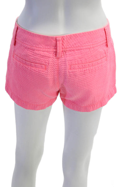 Lilly Pulitzer Unisex Chino Pink Shorts Cotton Button Size 2
