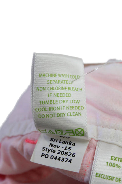Lilly Pulitzer Unisex Chino Pink Shorts Cotton Button Size 2