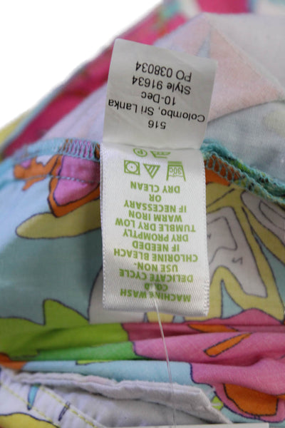 Lilly Pulitzer Unisex Light Blue Floral Cotton Shorts Size 0