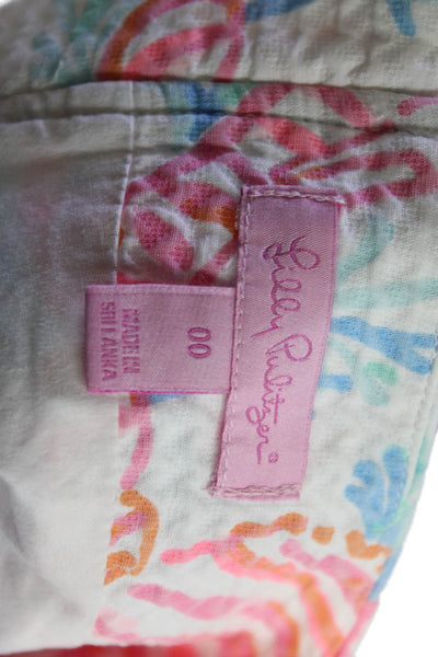 Lilly Pulitzer Women Mini Straight Pencil Skort White Cotton Size 00