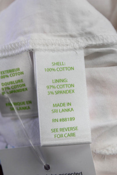 Lilly Pulitzer Women Mini Straight Pencil Skort White Cotton Size 00