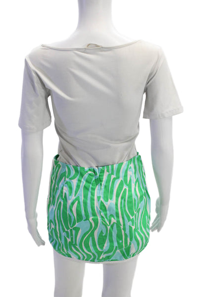 Lilly Pulitzer Women Green Mini Skort Cotton Size 0
