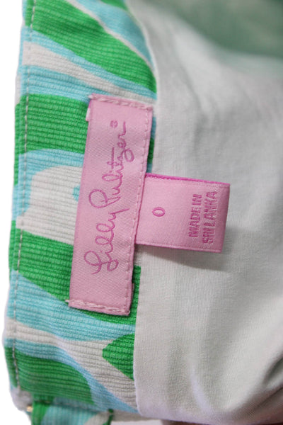 Lilly Pulitzer Women Green Mini Skort Cotton Size 0