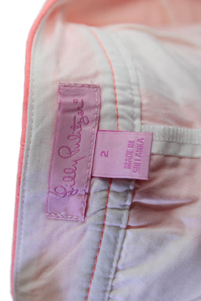 Lilly Pulitzer Women Mini Skort Pink 100% Cotton Solid Size 2