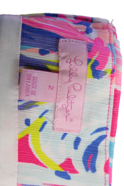 Lilly Pulitzer Women Blue Floral Mini Skort Cotton Size 2
