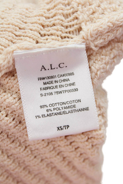 ALC, Womens Cropped Tank Beige Square Neck Sleeveless Bohemian Size XS