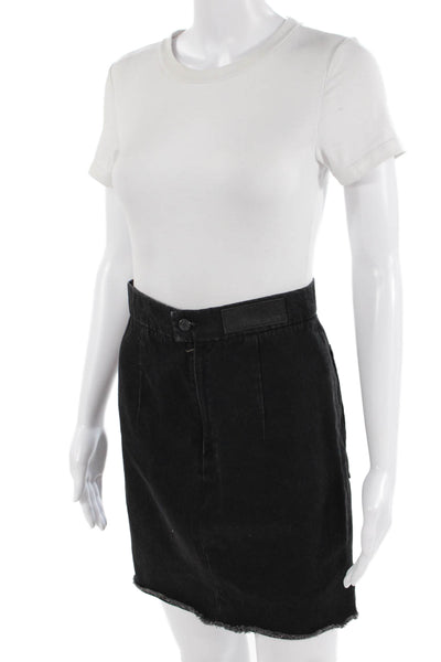 Zadig & Voltaire Womens Black Cotton Mini Pencil Skirt Size 34