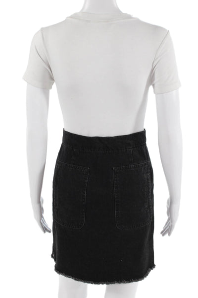 Zadig & Voltaire Womens Black Cotton Mini Pencil Skirt Size 34