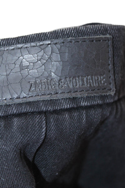 Zadig & Voltaire Womens Black Cotton Mini Pencil Skirt Size 34
