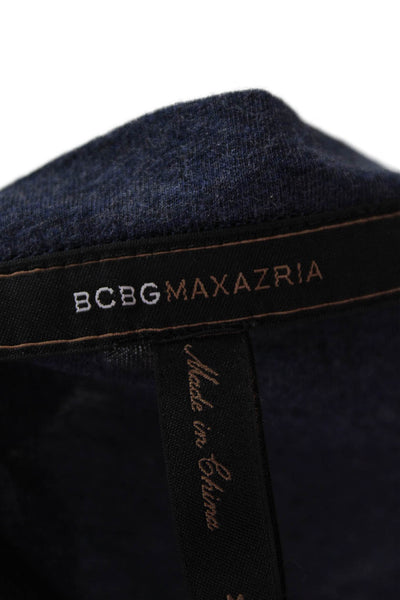 BCBG Max Azria Women Dark Blue Sleeveless Basic T-Shirt Round Neck Size M