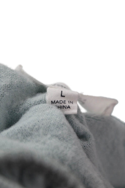 Splendid Women Basic Light Blue Cotton Crew Neck 3/4 Sleeve T-Shirt Size L