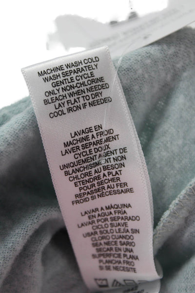 Splendid Women Basic Light Blue Cotton Crew Neck 3/4 Sleeve T-Shirt Size L